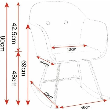 WOLTU Linen Look Rocking Chairs W/ Solid Wood Curved Legs Padded Seat Two Colours Light Grey 4 WOLTU Linen Look Rocking Chairs W/ Solid Wood Curved Legs Padded Seat Two Colours Light Grey - Image 2