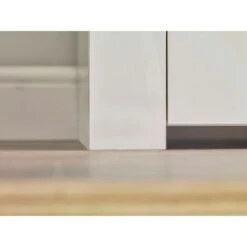 Glass Display Cabinet Unit Bookcase Shelving Storage Small Slim White Gloss Lily -Living Room Furniture Store 81207402 5