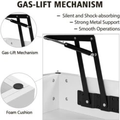 Yaheetech Lift Top Coffee Table,L120cm X W60cm,White -Living Room Furniture Store 81208955 3