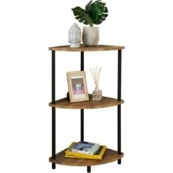 Corner Shelf 3 Tier Unit Free Standing Organizer Rack Storage Shelves Bookcases -Living Room Furniture Store 81209953 3