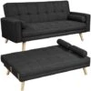Yaheetech Fabric Upholstered Convertible Sofa Bed,3 Adjustable Back Angles, Black 1 Yaheetech Fabric Upholstered Convertible Sofa Bed,3 Adjustable Back Angles, Black -Living Room Furniture Store 81851566 1