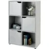 6 Cube Wooden Bookcase Shelving Display Shelves Storage Unit Wood Shelf Door -Living Room Furniture Store 82808854 1