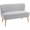 HOMCOM Modern Double Seat Sofa Compact Loveseat Couch Padded Velvet Wood Legs Grey 2 HOMCOM Modern Double Seat Sofa Compact Loveseat Couch Padded Velvet Wood Legs Grey -Living Room Furniture Store 82891161 1
