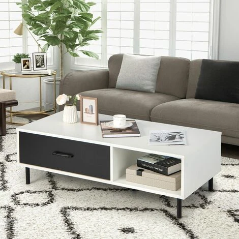 Modern Coffee Table Accent Center Table Desk Living Room Furniture W/ Drawer 5 Modern Coffee Table Accent Center Table Desk Living Room Furniture W/ Drawer - Image 3