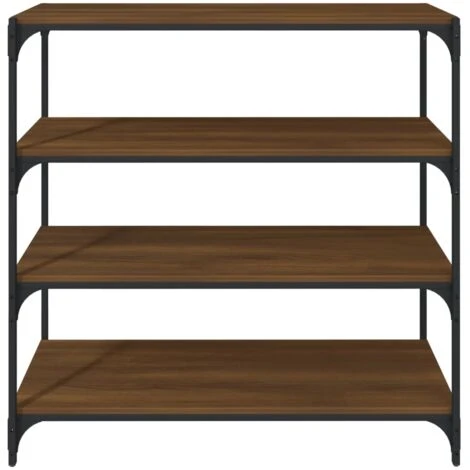 Book Cabinet Brown Oak 100x33x100 Cm Engineered Wood And Steel VidaXL 7 Book Cabinet Brown Oak 100x33x100 Cm Engineered Wood And Steel VidaXL - Image 5