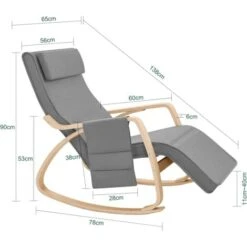 SoBuy Relax Chair Rocking Chair With Adjustable Footrest Side Bag, FST18-DG 9 SoBuy Relax Chair Rocking Chair With Adjustable Footrest Side Bag, FST18-DG -Living Room Furniture Store 8348630 3