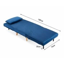 Kendal Blue Velvet Single Futon Sofa Bed -Living Room Furniture Store 83723483 5