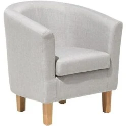 Classic Fabric Tub Chair With Footstool Grey Fabric Armchair Living Room Holden -Living Room Furniture Store 8465784 4