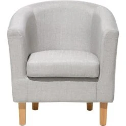 Classic Fabric Tub Chair With Footstool Grey Fabric Armchair Living Room Holden -Living Room Furniture Store 8465784 5