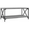 Coffee Table Grey Sonoma 100x50x45 Cm Engineered Wood And Iron VidaXL