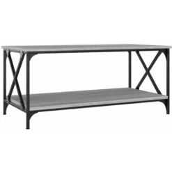 Coffee Table Grey Sonoma 100x50x45 Cm Engineered Wood And Iron VidaXL