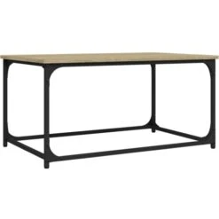 Coffee Table Sonoma Oak 80x50x40 Cm Engineered Wood And Iron VidaXL