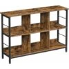 Songmics VASAGLE Bookshelf, Bookcase, Shelving Unit, TV Stand, Console Table, 6 Compartments, For Office, Living Room, Bedroom, 33 X 120 X 80 Cm, Industrial Design, Rustic Brown And Black LLS104B01 -Living Room Furniture Store 85752563 1
