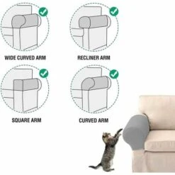 Elastic Armrest Covers Armrest Protectors For Sofa Armrests Armrest Protectors For Sofa Armrests Removable Sofa Armrest Covers Removable Washable 2 Sets Armrest Covers For Chair Sofa Armchair Stretch -Living Room Furniture Store 85985131 3