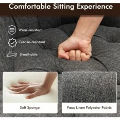 2 PCS Modern Upholstered Accent Sofa Chair Set Button Tufted Armless Chairs Set -Living Room Furniture Store 86101643 4