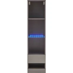 GFW Galicia Tall Shelf Unit With LED Black