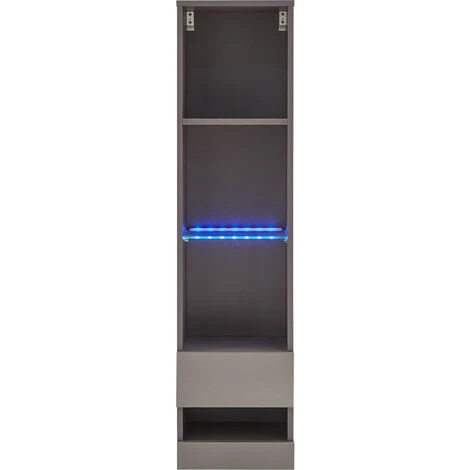 GFW Galicia Tall Shelf Unit With LED Black 3 GFW Galicia Tall Shelf Unit With LED Black