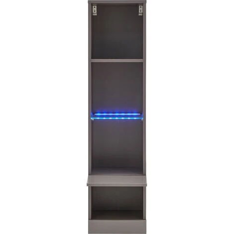 GFW Galicia Tall Shelf Unit With LED Black 4 GFW Galicia Tall Shelf Unit With LED Black - Image 2