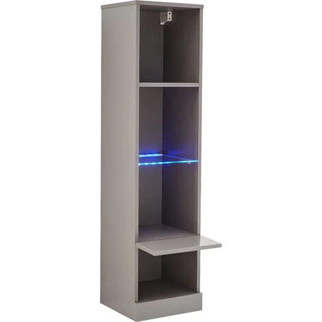 GFW Galicia Tall Shelf Unit With LED Black 6 GFW Galicia Tall Shelf Unit With LED Black - Image 4