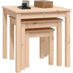 Nesting Tables 3 Pcs Solid Wood Pine VidaXL 11 Nesting Tables 3 Pcs Solid Wood Pine VidaXL -Living Room Furniture Store 86431418 5