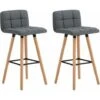SoBuy Set Of 2 Kitchen Breakfast Barstool With Fabric Padded Seat Dark Grey,FST50-DGx2 2 SoBuy Set Of 2 Kitchen Breakfast Barstool With Fabric Padded Seat Dark Grey,FST50-DGx2 -Living Room Furniture Store 8656876 1