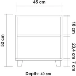Hedere Bedside Table Cabinet Chest Nightstand Bedroom Furniture - Pine -Living Room Furniture Store 87495825 4