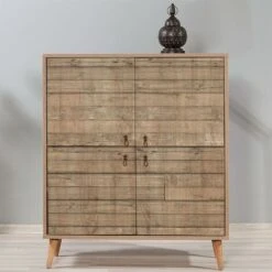 Natural - Sideboard Cabinet Cupboard Storage Furniture Drawers & Doors- Solid Wooden Legs 9 Natural - Sideboard Cabinet Cupboard Storage Furniture Drawers & Doors- Solid Wooden Legs -Living Room Furniture Store 87496147 3