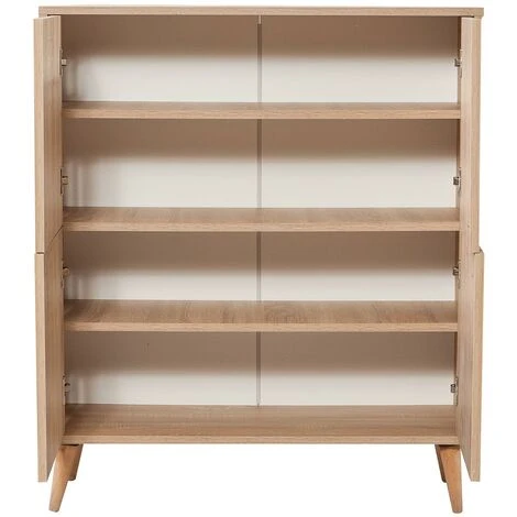 Natural - Sideboard Cabinet Cupboard Storage Furniture Drawers & Doors- Solid Wooden Legs 6 Natural - Sideboard Cabinet Cupboard Storage Furniture Drawers & Doors- Solid Wooden Legs - Image 4