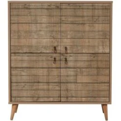 Natural - Sideboard Cabinet Cupboard Storage Furniture Drawers & Doors- Solid Wooden Legs 11 Natural - Sideboard Cabinet Cupboard Storage Furniture Drawers & Doors- Solid Wooden Legs -Living Room Furniture Store 87496147 5