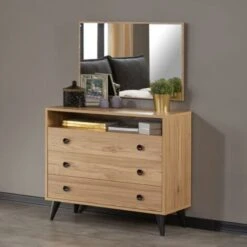 Eti 3 Drawer Chest Of Drawers Bedroom Storage Furniture Oak