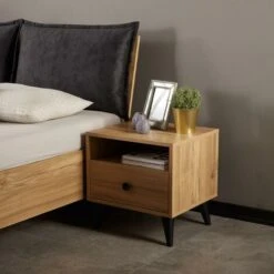 Eti Bedside Table Cabinet Chest Nightstand Bedroom Furniture Rustic Oak -Living Room Furniture Store 87496283 3