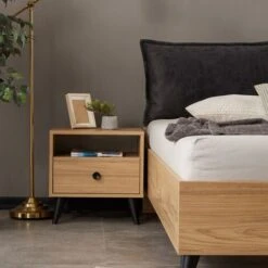 Eti Bedside Table Cabinet Chest Nightstand Bedroom Furniture Rustic Oak -Living Room Furniture Store 87496283 4