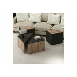 Flora Set Of 4 Nesting Table - Taupe & Black -Living Room Furniture Store 87496284 4