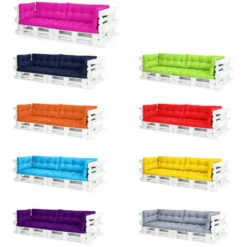 Gardenista Outdoor Tufted Sofa Seat Cushions For Garden Furniture Water Resistant Tufted Pallet Seating Pads Lightweight And Soft Polyester Covers With Crumb Foam Fill 6pck, (Lime) -Living Room Furniture Store 88135193 5