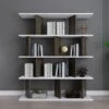 Decorotika Grace Bookcase Bookshelf Shelving Unit White Walnut -Living Room Furniture Store 88623332 1