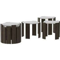 Decorotika Lori 3-Pieces Nesting Table Coffee Tables White Walnut 8 Decorotika Lori 3-Pieces Nesting Table Coffee Tables White Walnut -Living Room Furniture Store 88623372 3