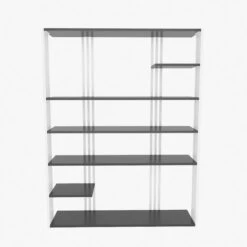 Decorotika Jeni 7-tier Bookcase Bookshelf Shelving Unit Anthracite And White -Living Room Furniture Store 88623395 4