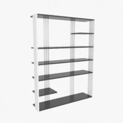 Decorotika Jeni 7-tier Bookcase Bookshelf Shelving Unit Anthracite And White -Living Room Furniture Store 88623395 5