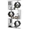 Decorotika Darla 6-tier Geometric Bookcase Bookshelf White Anthracite -Living Room Furniture Store 88623420 1