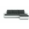 Tokyo Right Hand Facing Velvet Fabric Corner Sofa Bed - Dark Grey & White -Living Room Furniture Store 88962318 1