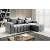 Puffo Universal L-Shape Velvet Corner Sofa Bed - Grey 1 Puffo Universal L-Shape Velvet Corner Sofa Bed - Grey -Living Room Furniture Store 88962320 1