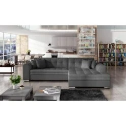 Sorento Right Hand Facing Corner Sofa Bed - Medium Grey & Grey