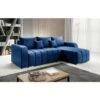 Puffo Universal L-Shape Velvet Corner Sofa Bed - Navy Blue 1 Puffo Universal L-Shape Velvet Corner Sofa Bed - Navy Blue -Living Room Furniture Store 88962355 1