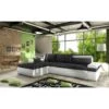 Max Left Hand Facing Corner Sofa Bed - Dark Grey & White