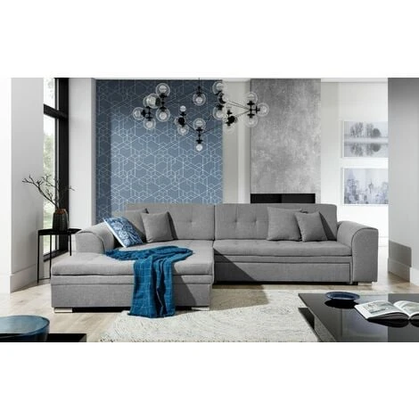 Sorento Left Hand Facing Corner Sofa Bed - Grey 3 Sorento Left Hand Facing Corner Sofa Bed - Grey