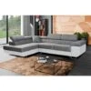 Aston Left Hand Facing Corner Sofa Bed With Storage And Lift Mechanism - Grey & White 2 Aston Left Hand Facing Corner Sofa Bed With Storage And Lift Mechanism - Grey & White -Living Room Furniture Store 88962427 1