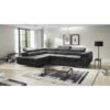 Aston Velvet Left Hand Facing Corner Sofa Bed With Storage And Lift Mechanism - Dark Grey -Living Room Furniture Store 88962449 1
