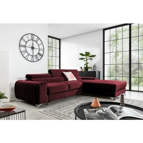 Grayson Right Hand Facing Corner Sofa Bed - Burgundy 3 Grayson Right Hand Facing Corner Sofa Bed - Burgundy