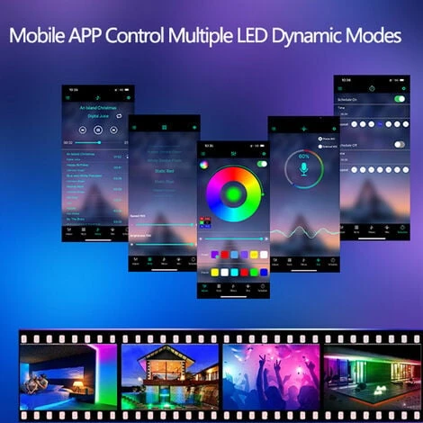 High Gloss Coffee Table White Rectangle Tea Table With LED Light Living Room 7 High Gloss Coffee Table White Rectangle Tea Table With LED Light Living Room - Image 5