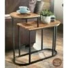 NEW 2 Tier Side Table Modern Sofa Side Coffee Table Living Room Rustic Oak Finish -Living Room Furniture Store 89367568 1
